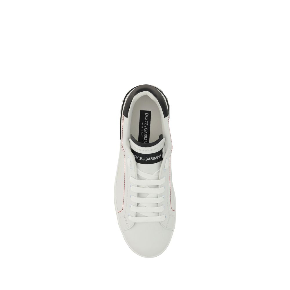 Dolce & Gabbana Weiße Kalbsleder Bos Taurus Low Top Sneaker