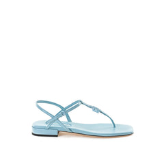 Miu Miu Flip-Flop-Sandalen aus blauem Lackleder