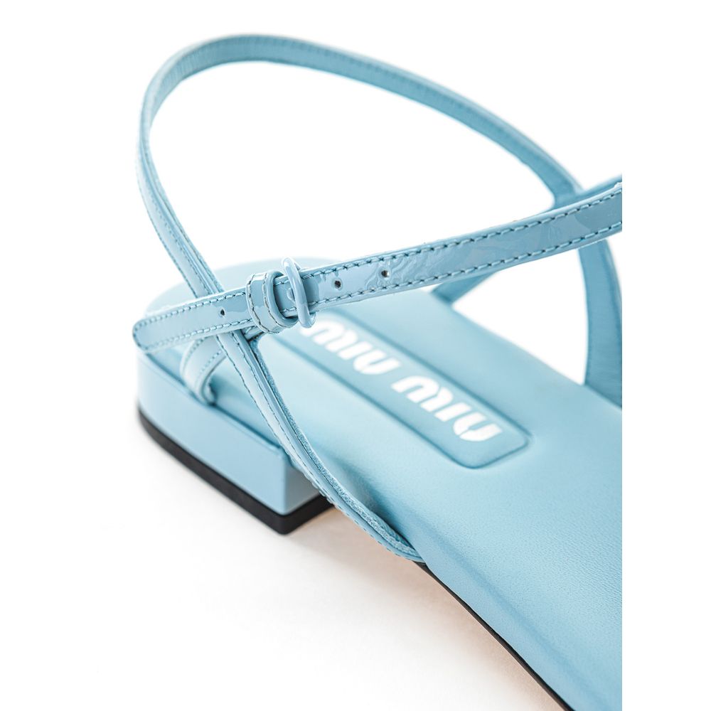 Miu Miu Flip-Flop-Sandalen aus blauem Lackleder