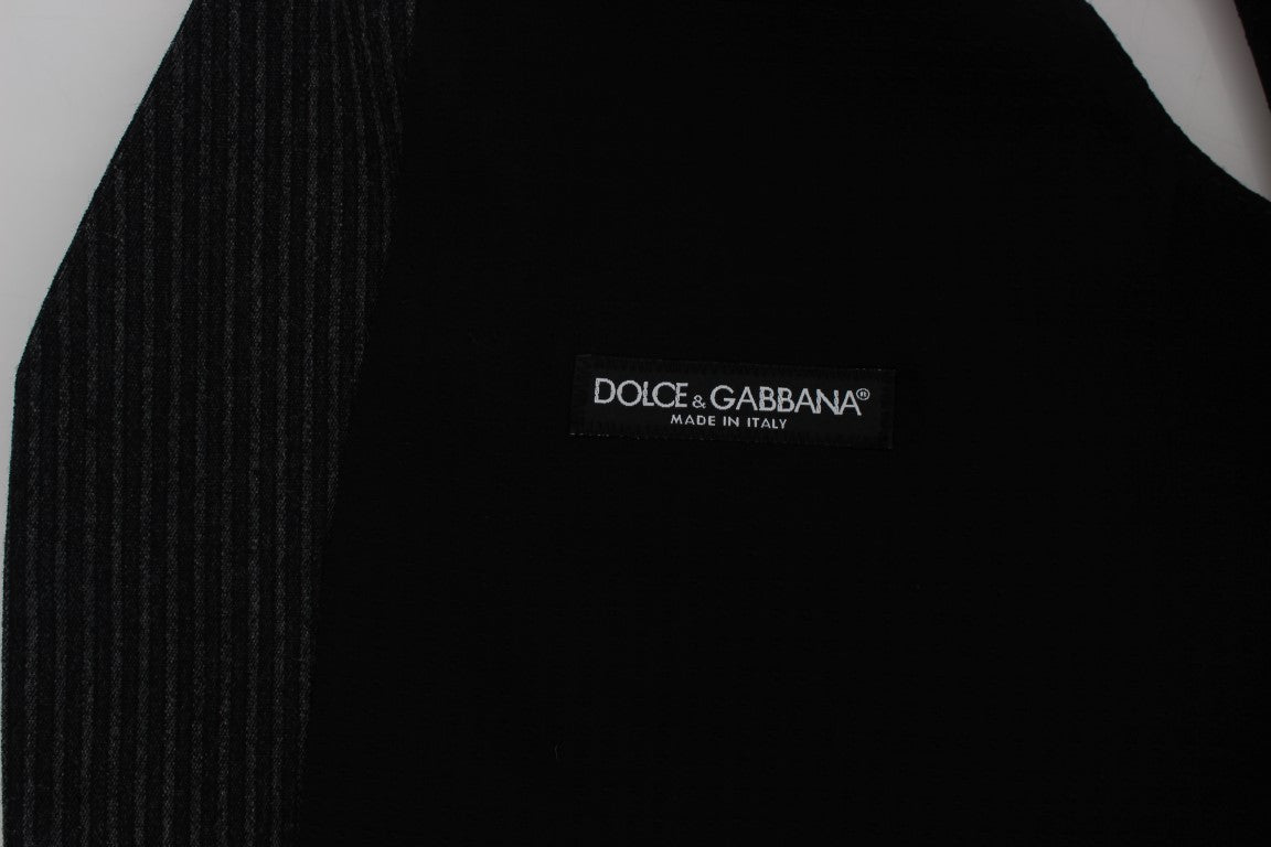 Dolce & Gabbana Formelle graue gestreifte Weste