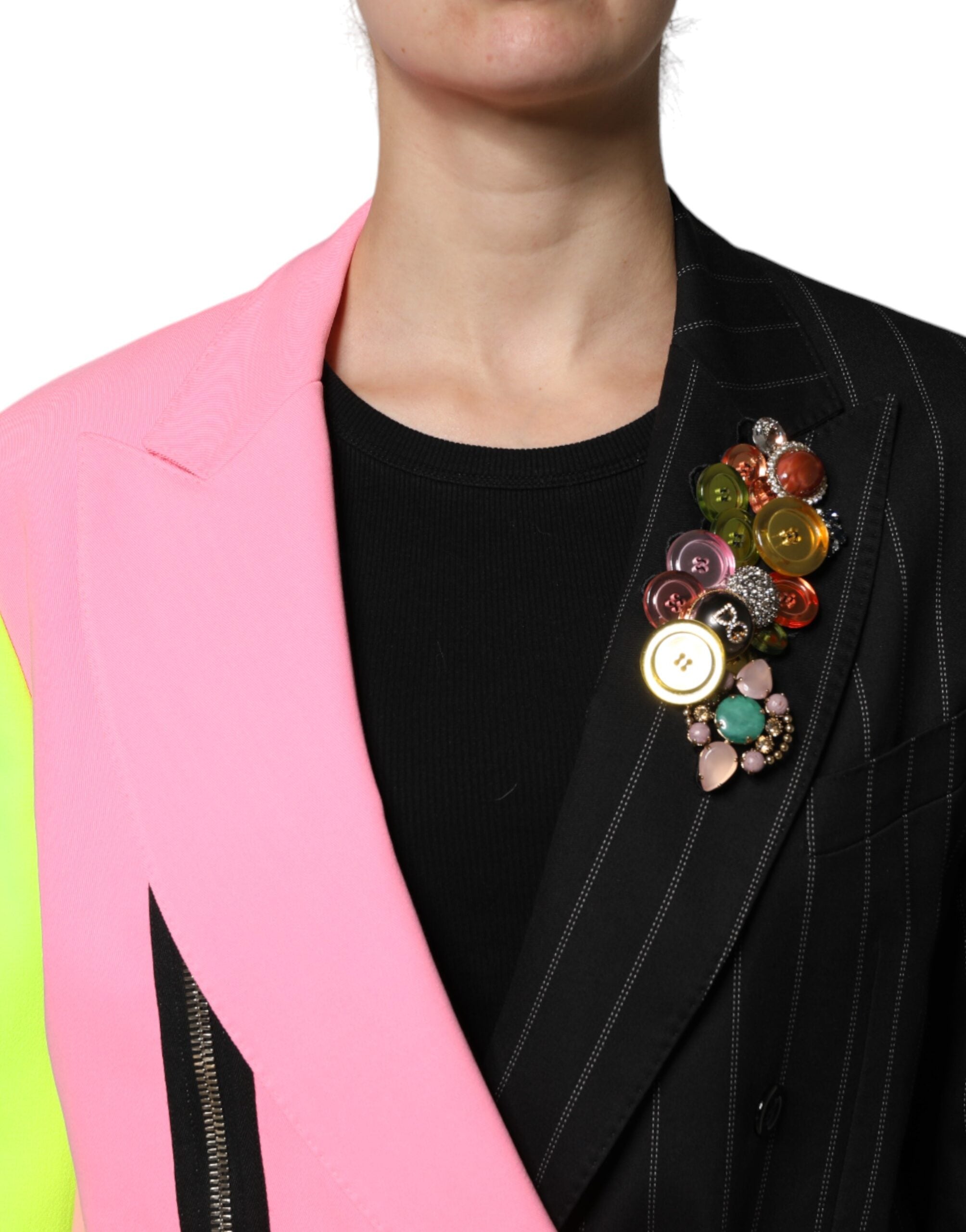 Dolce & Gabbana Mehrfarbige Patchwork-Verzierte Manteljacke