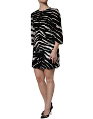 Dolce & Gabbana Black White Zebra A-line Sheath Mini Dress