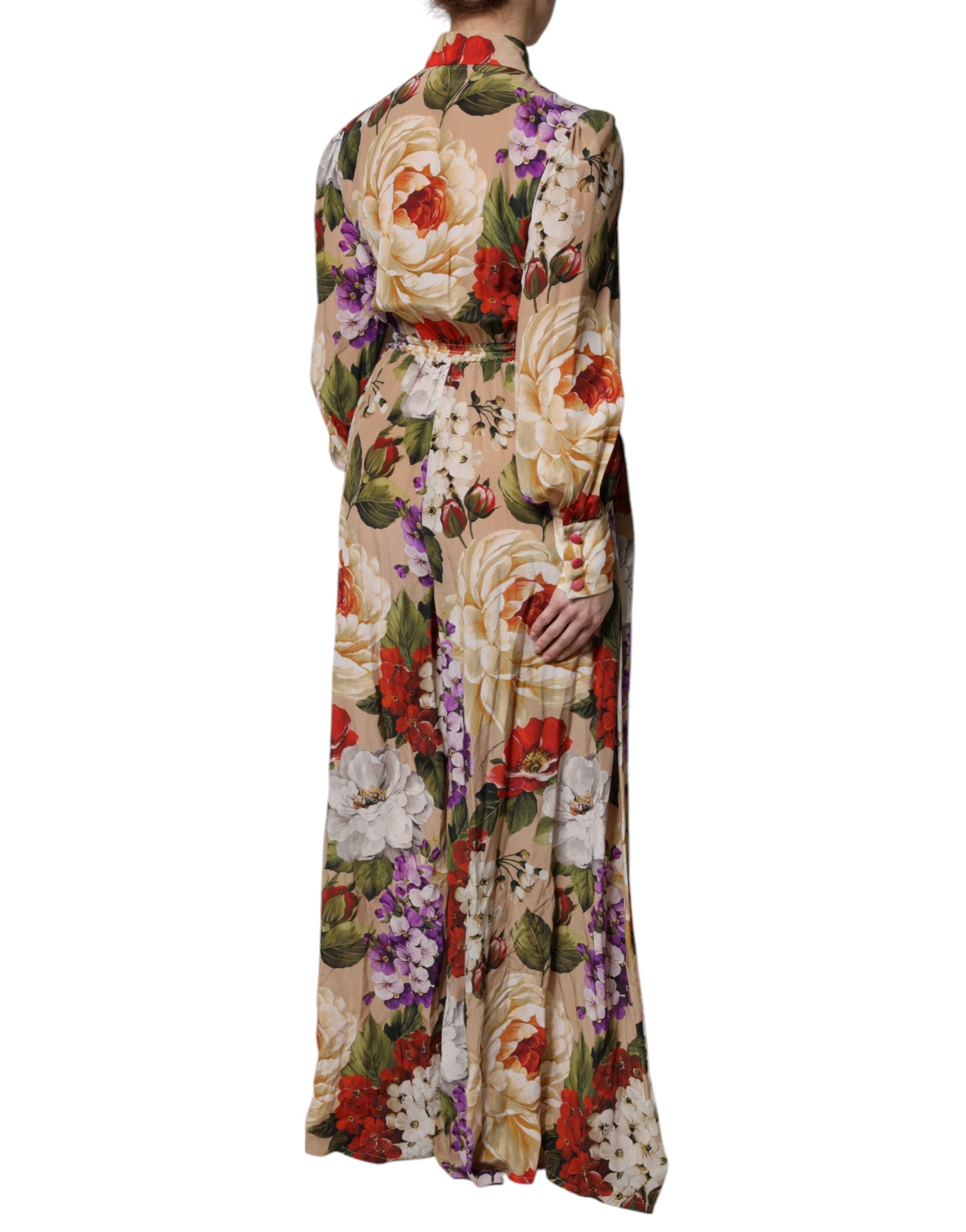 Dolce & Gabbana Mehrfarbiger Jumpsuit mit Blumenmuster und weitem Bein