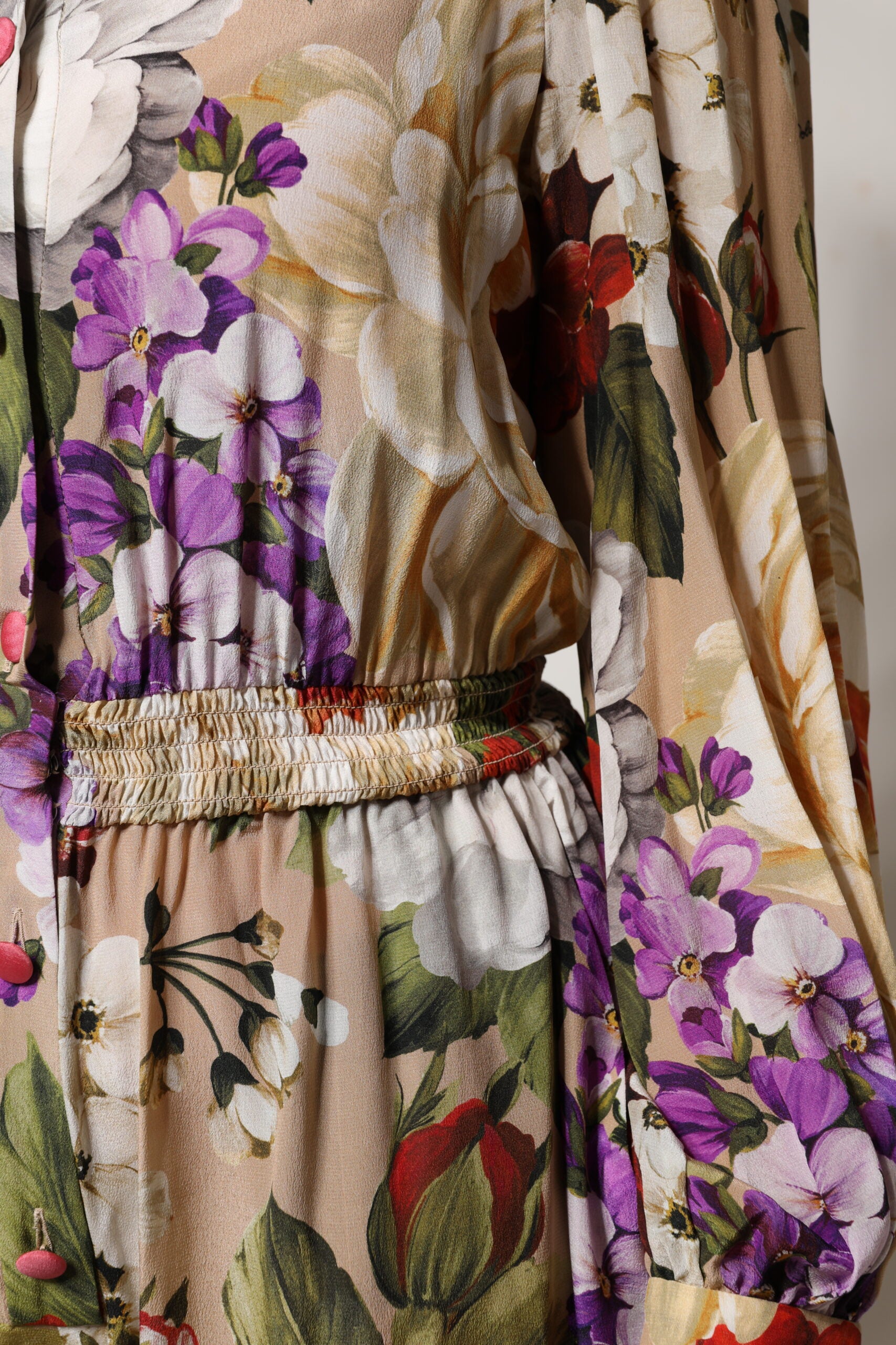 Dolce & Gabbana Mehrfarbiger Jumpsuit mit Blumenmuster und weitem Bein