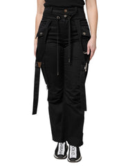Dolce & Gabbana Zwarte Katoenen High Waist Cargo Broek