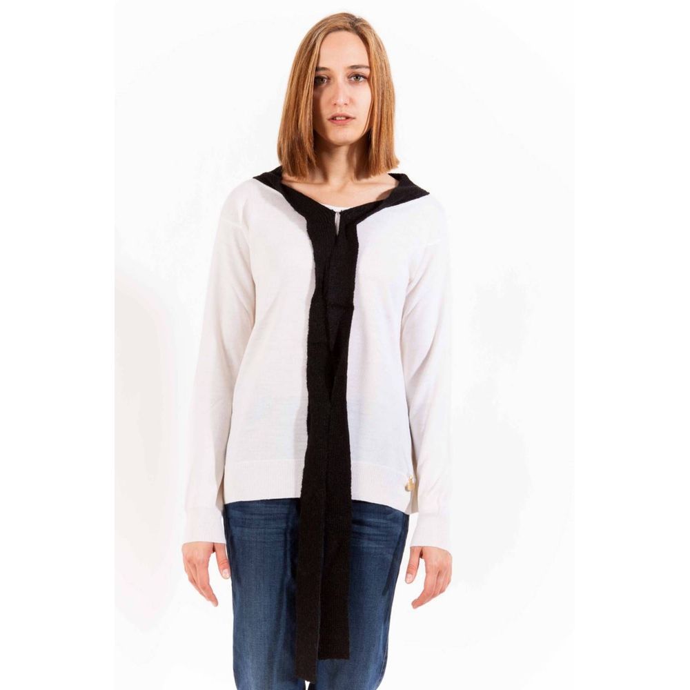 Love Moschino Weißer Damenpullover aus Wolle