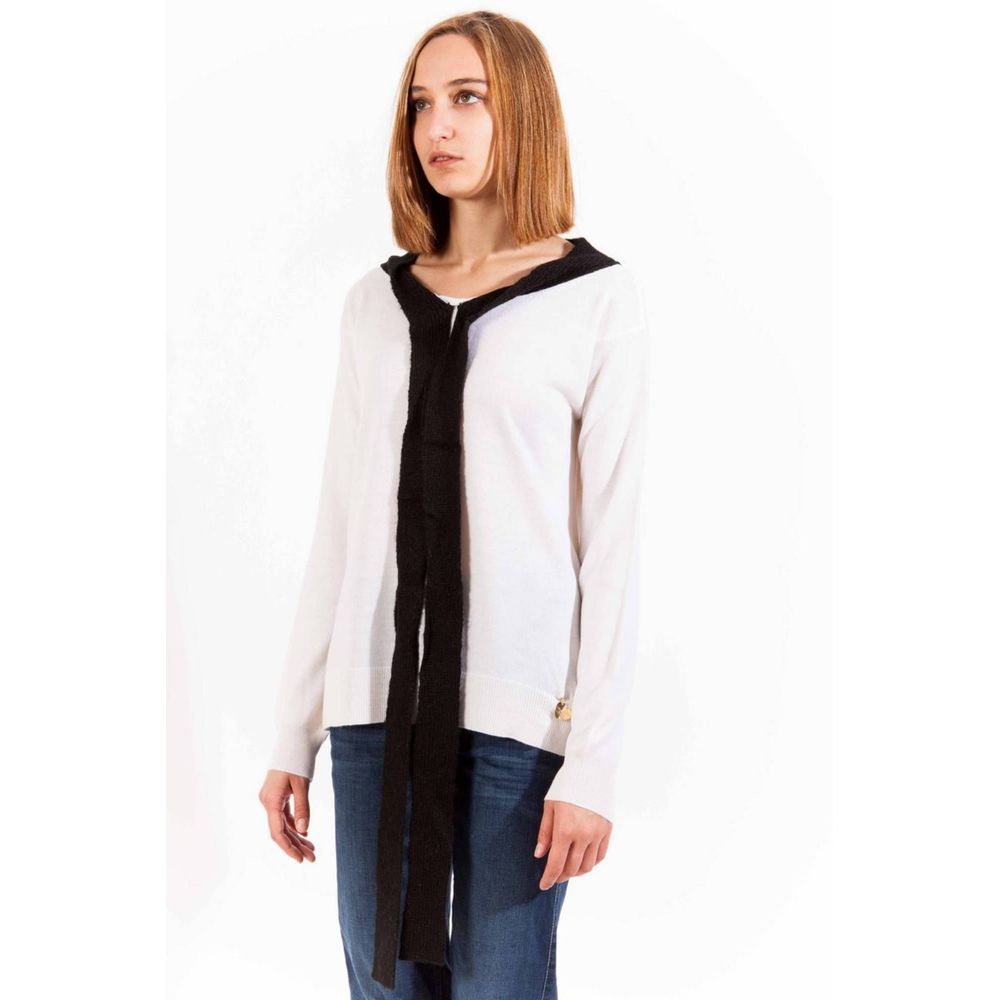 Love Moschino Weißer Damenpullover aus Wolle