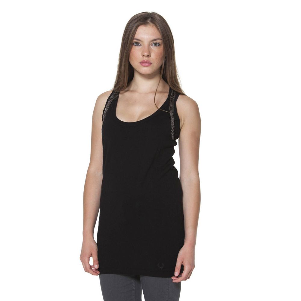 Fred Perry Schwarzes Damen-T-Shirt aus Wolle