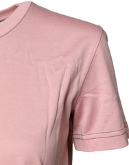 Dolce & Gabbana Pinkes T-Shirt aus Baumwolle mit Logo-Print und Rundhalsausschnitt