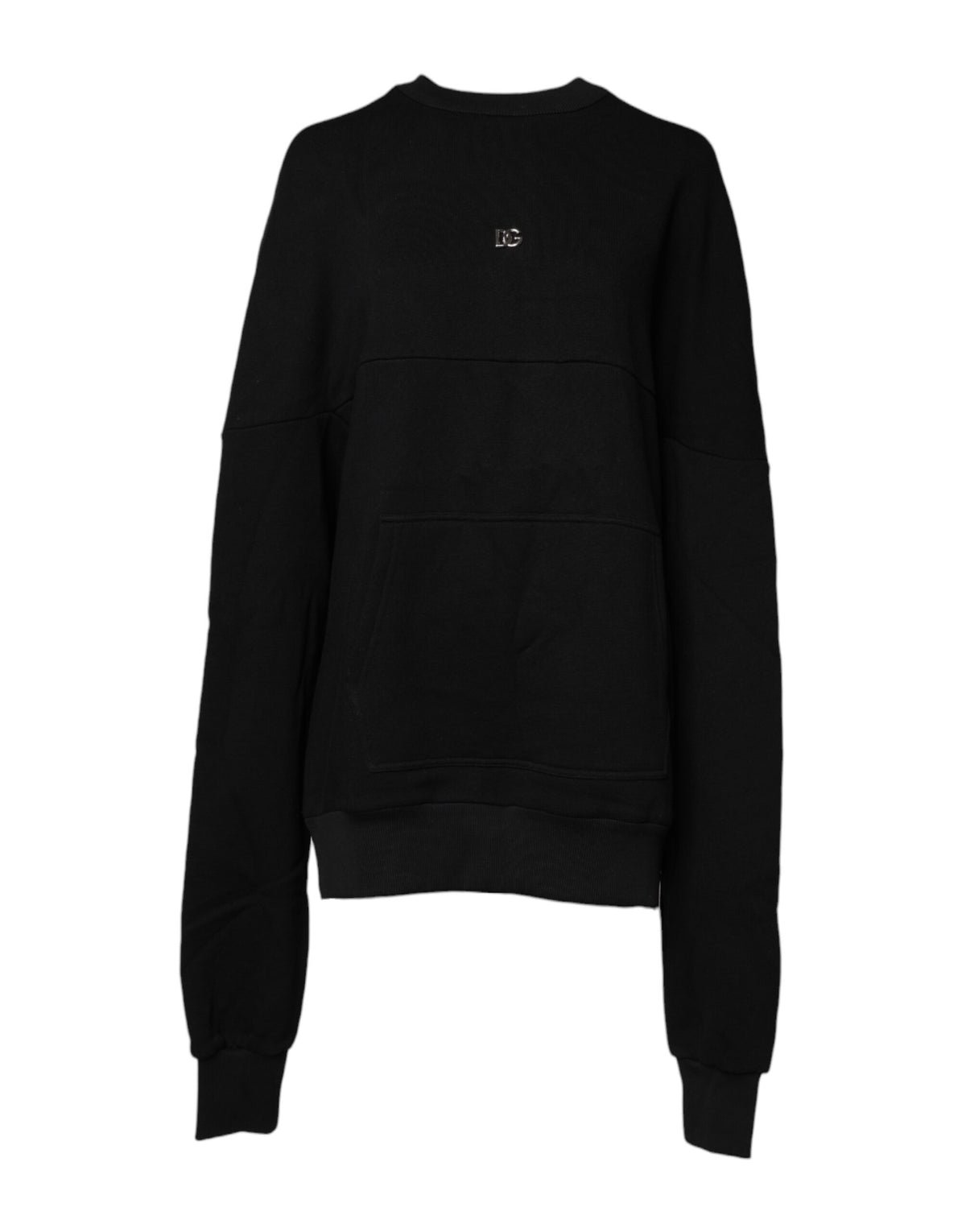 Dolce & Gabbana Schwarzes Baumwoll-Sweatshirt mit Rundhalsausschnitt