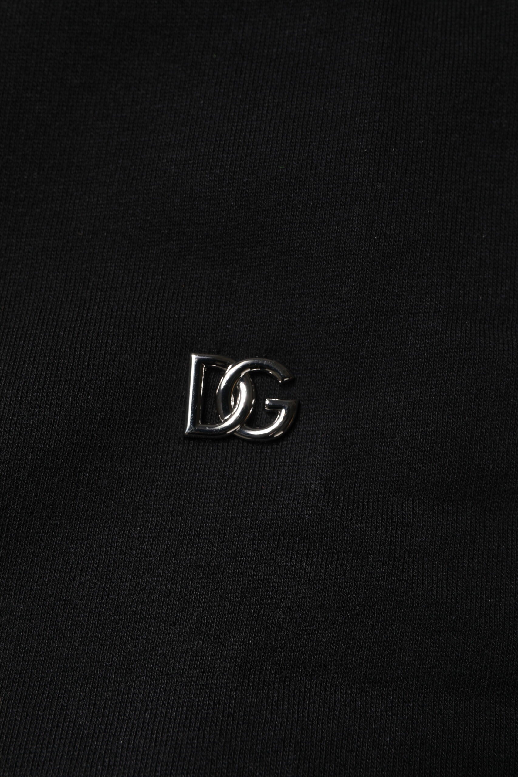 Dolce & Gabbana Schwarzes Baumwoll-Sweatshirt mit Rundhalsausschnitt