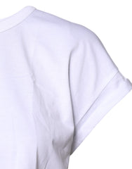 Dolce & Gabbana Weißes Cropped T-Shirt mit Rundhalsausschnitt aus Baumwolle