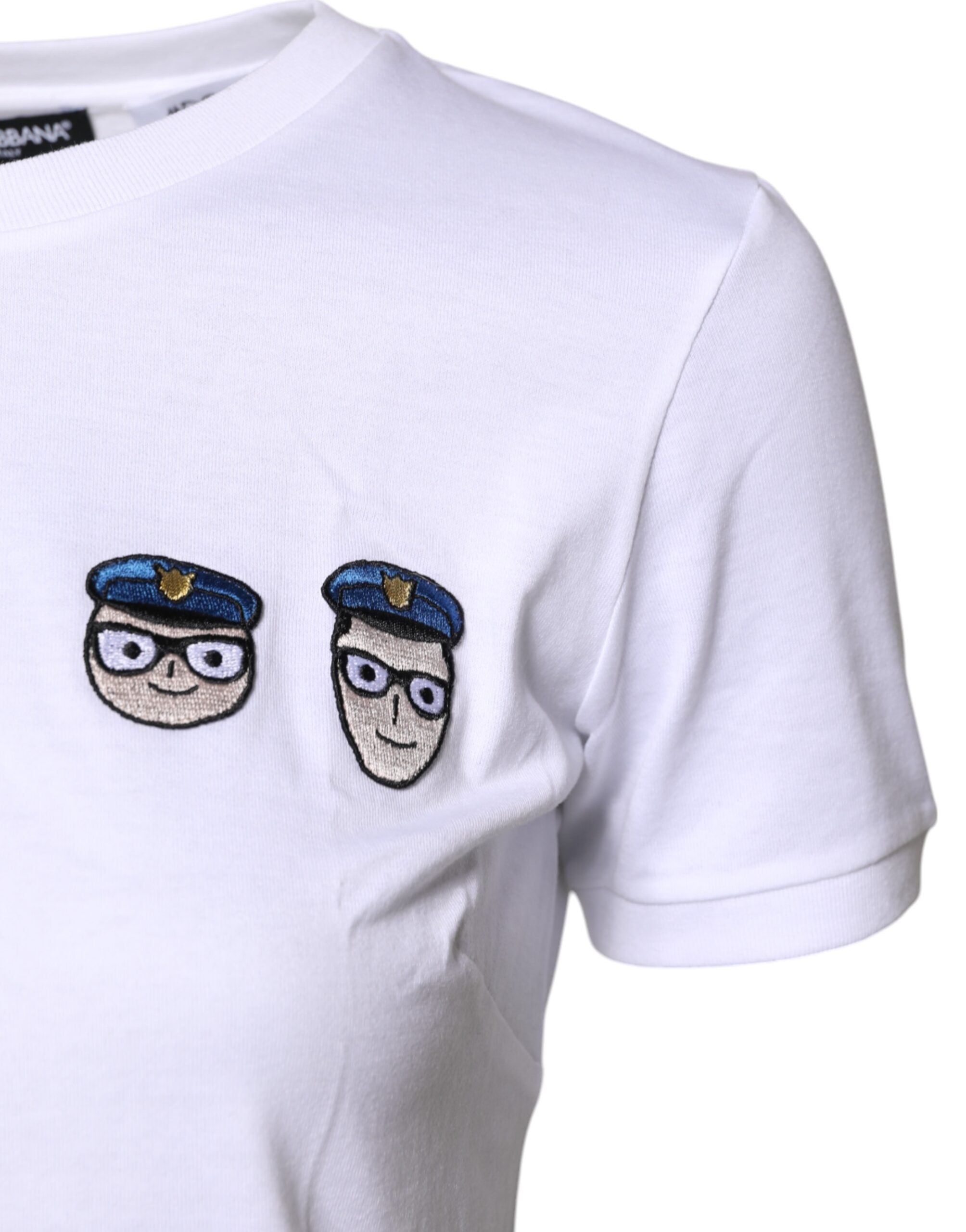 Dolce & Gabbana Weißes #DGFamily Baumwoll T-Shirt mit Rundhalsausschnitt