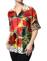 Dolce & Gabbana Kraagshirt met watermeloenprint in meerdere kleuren
