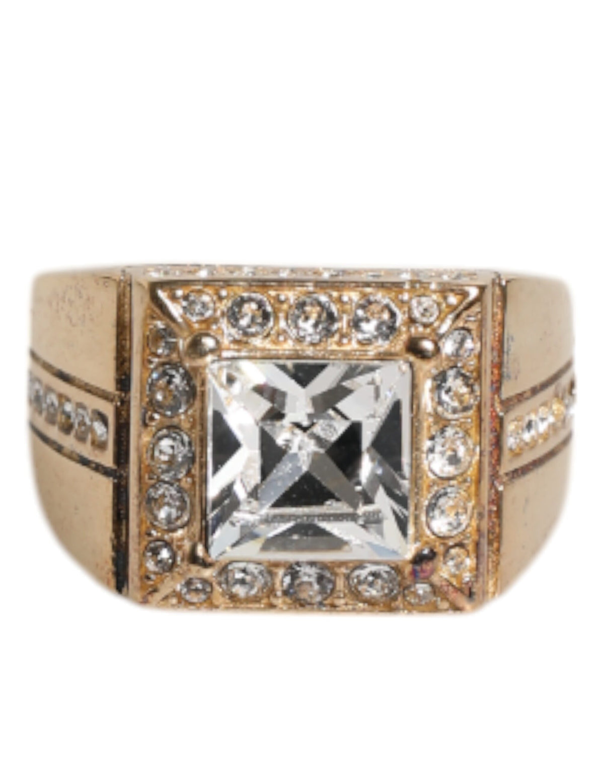 Dolce & Gabbana Vergulde Sterling Zilveren 925 Kristallen Ring