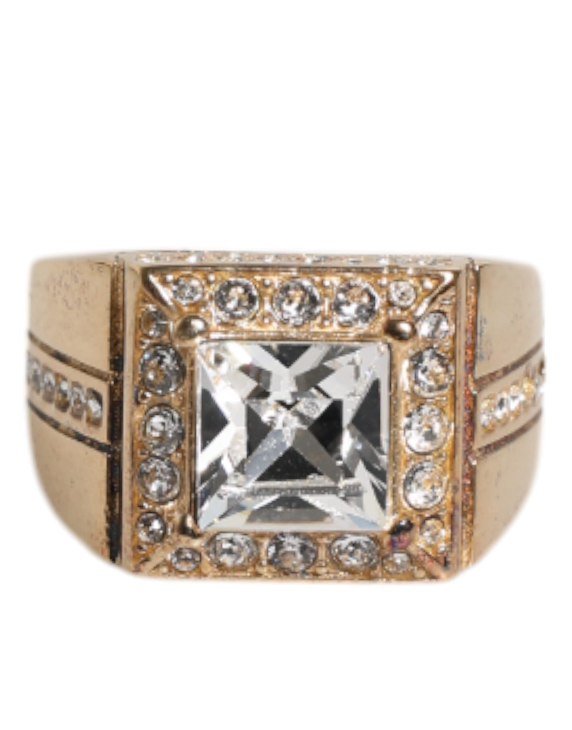 Dolce & Gabbana Vergulde Sterling Zilveren 925 Kristallen Ring