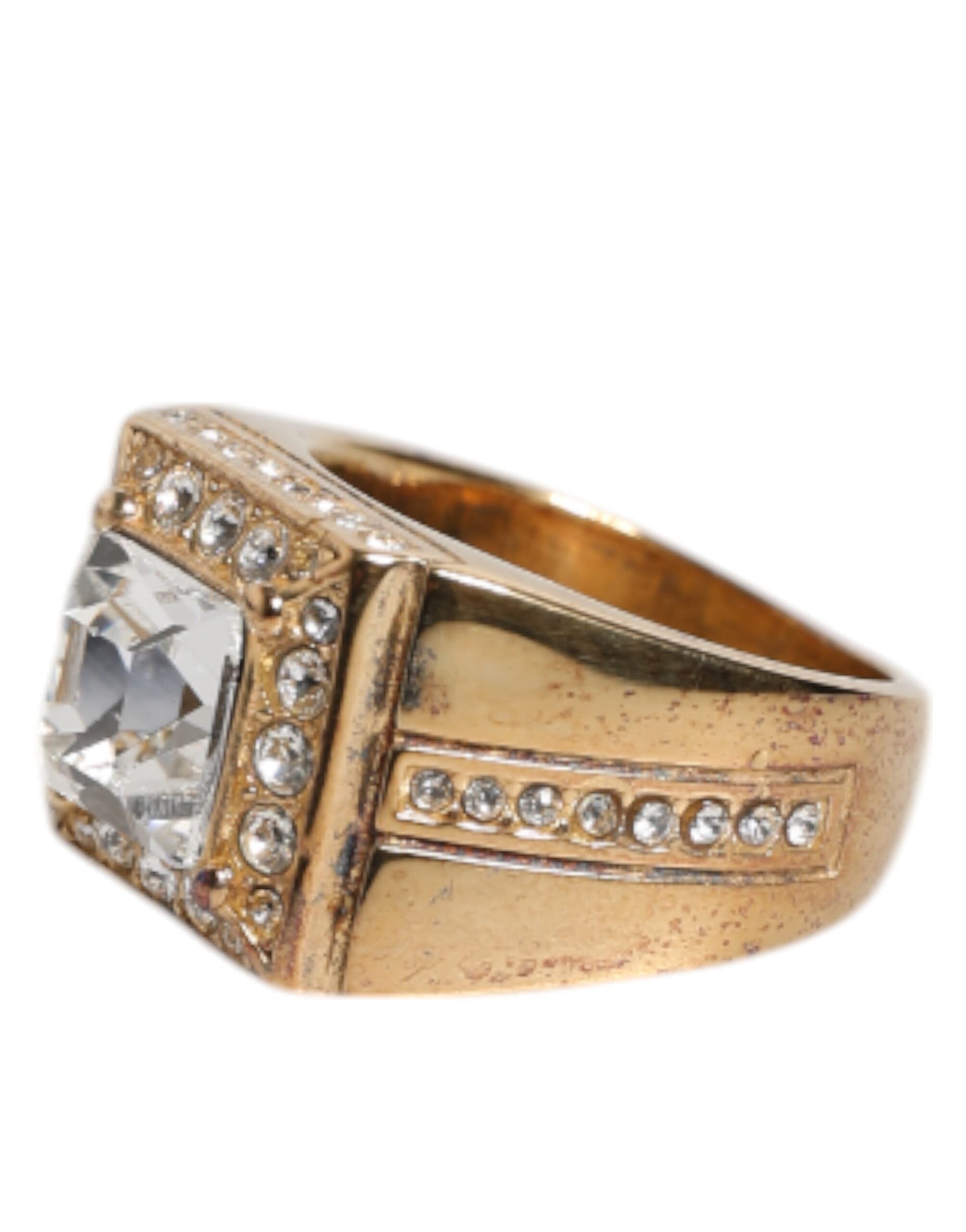 Dolce & Gabbana Vergulde Sterling Zilveren 925 Kristallen Ring