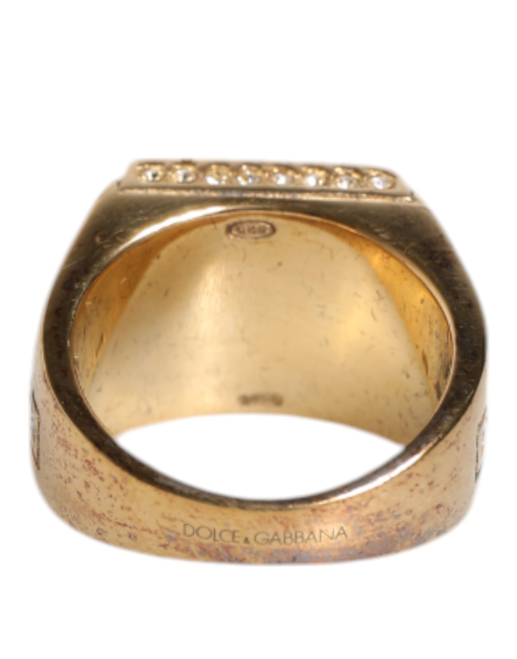 Dolce & Gabbana Vergulde Sterling Zilveren 925 Kristallen Ring