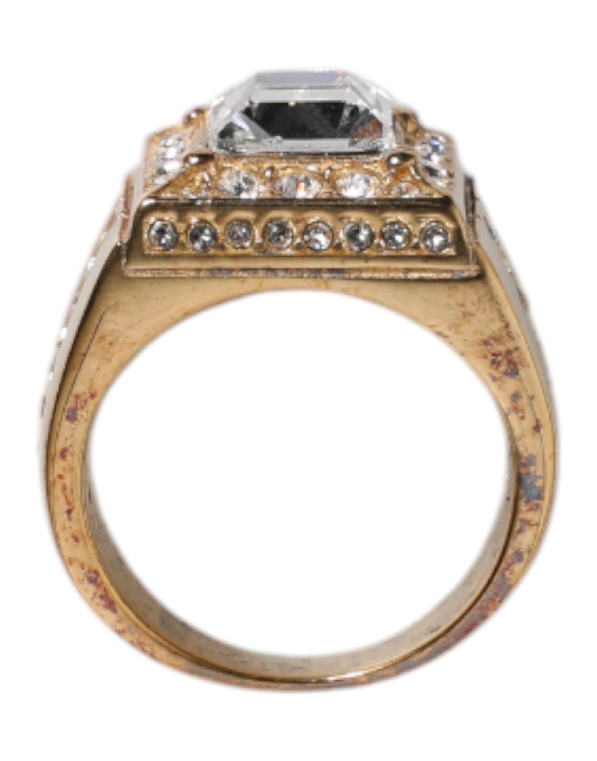 Dolce & Gabbana Vergulde Sterling Zilveren 925 Kristallen Ring