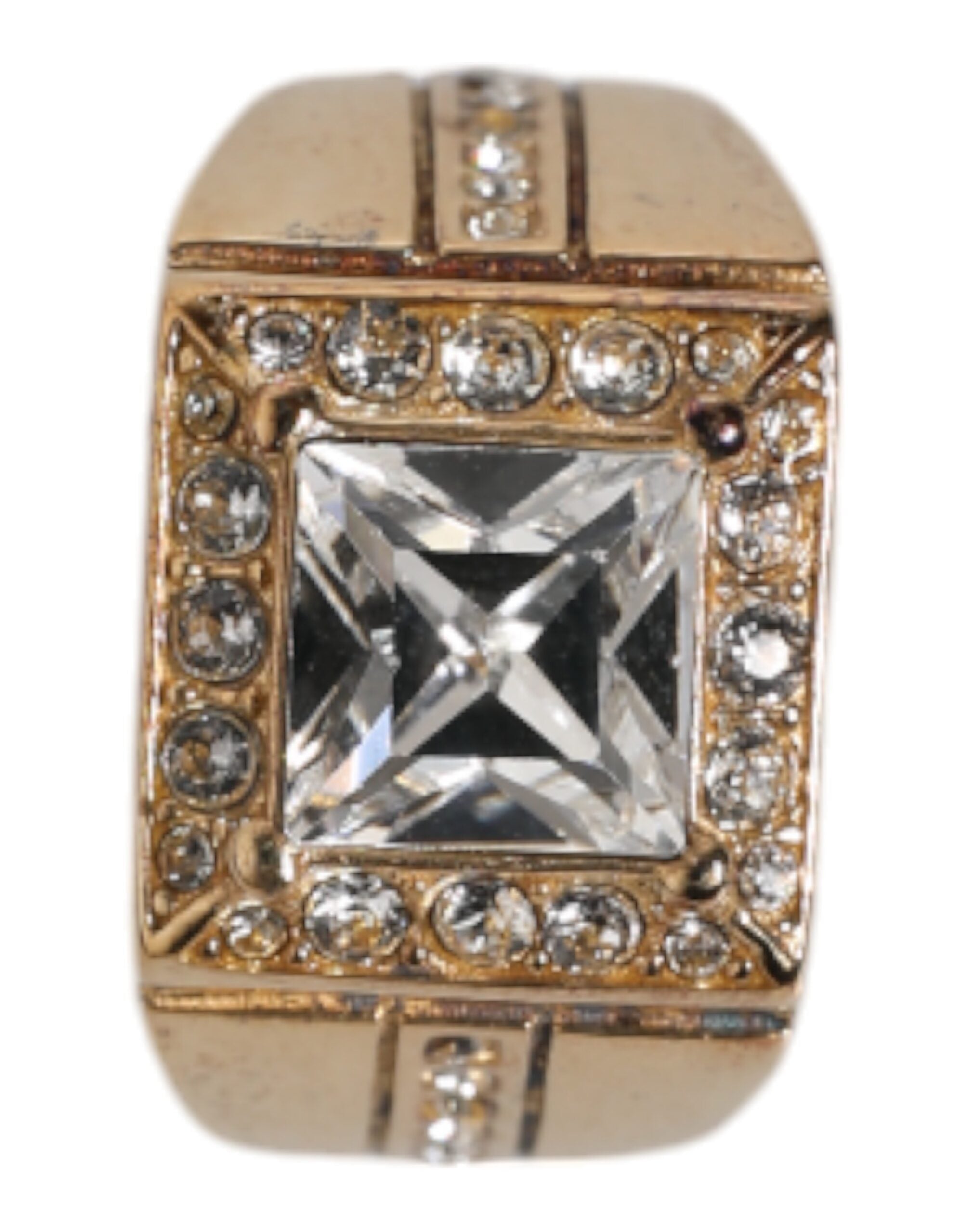 Dolce & Gabbana Vergulde Sterling Zilveren 925 Kristallen Ring