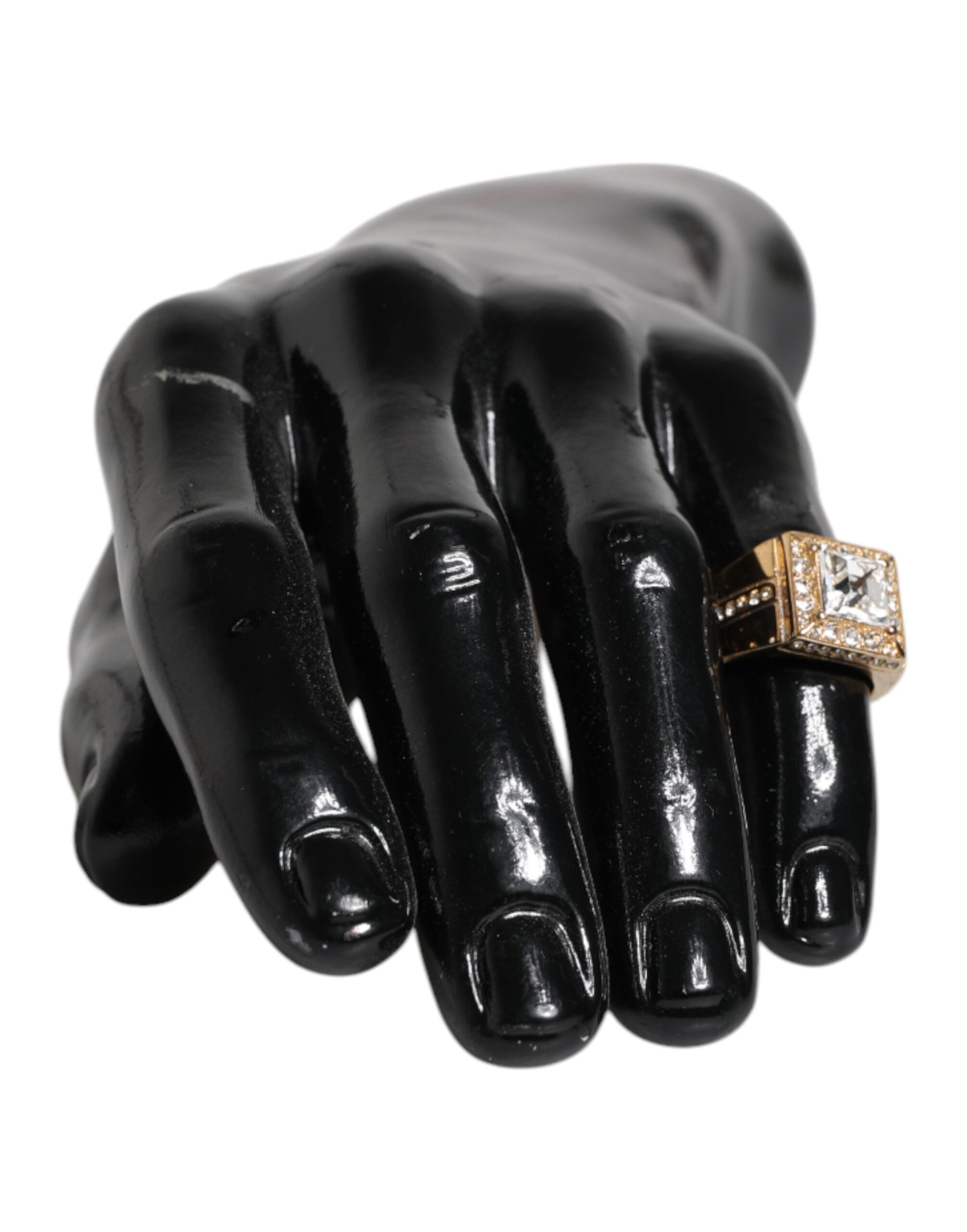 Dolce & Gabbana Vergulde Sterling Zilveren 925 Kristallen Ring