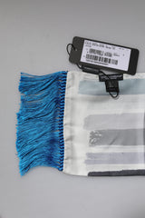 Dolce & Gabbana Seidenfoulard mit mehrfarbigen Streifen und Fransen