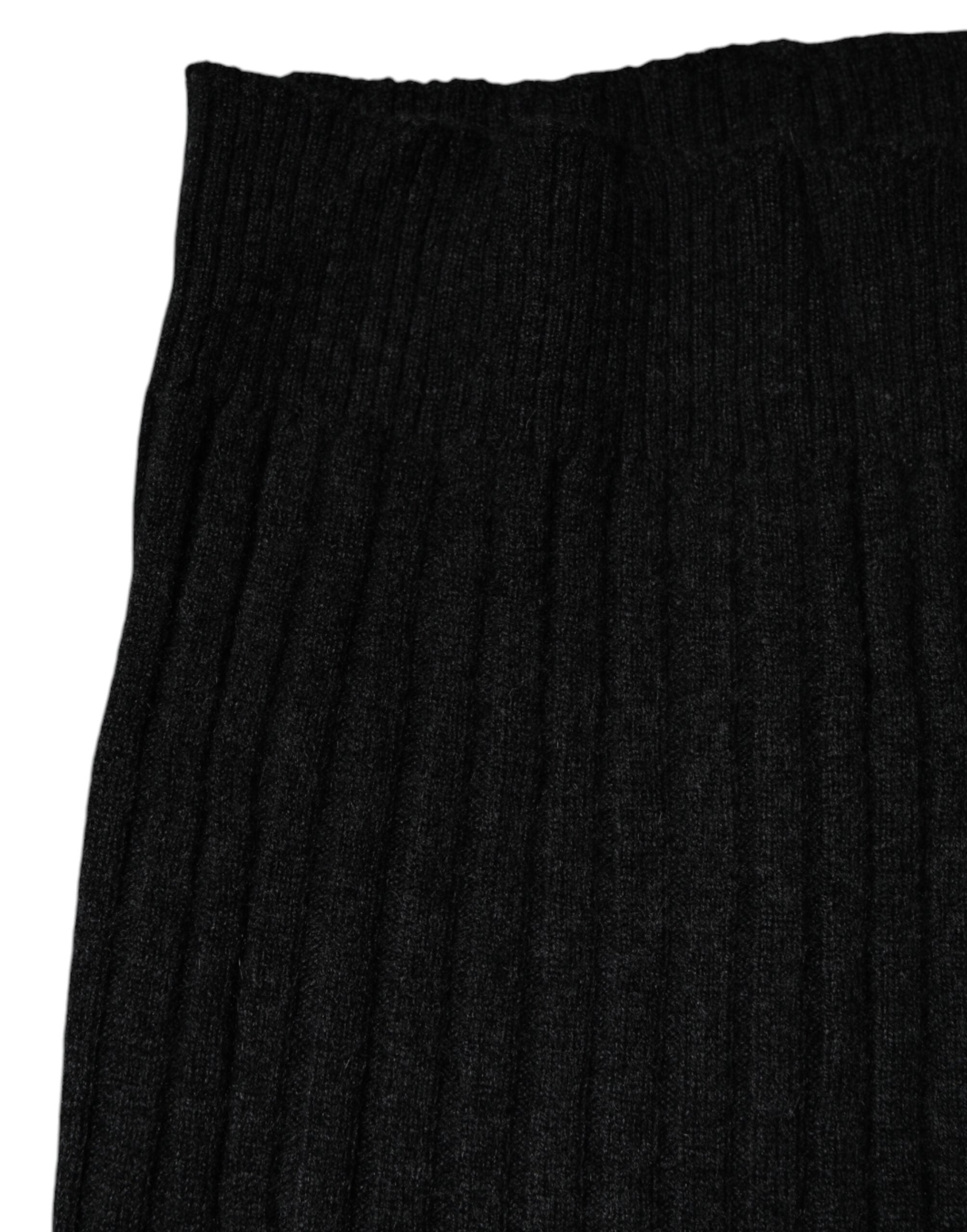 Dolce & Gabbana Schwarzer Kaschmir Gestrickter Halswärmer Foulard Schal