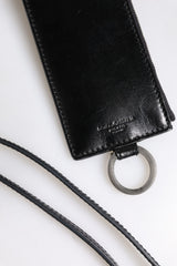 Dolce & Gabbana Schwarzer Leder-Schlüsselband-Kartenhalter mit Logoprägung