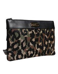 Dolce & Gabbana Etui met Luipaard Jacquardprint in Meerdere Kleuren en Logoplaatje