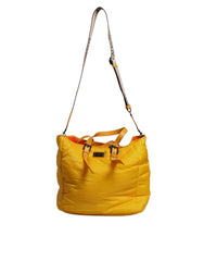 Dolce & Gabbana Gelb Orange Nylon Logo Plakette Hand Schulter Reisetasche