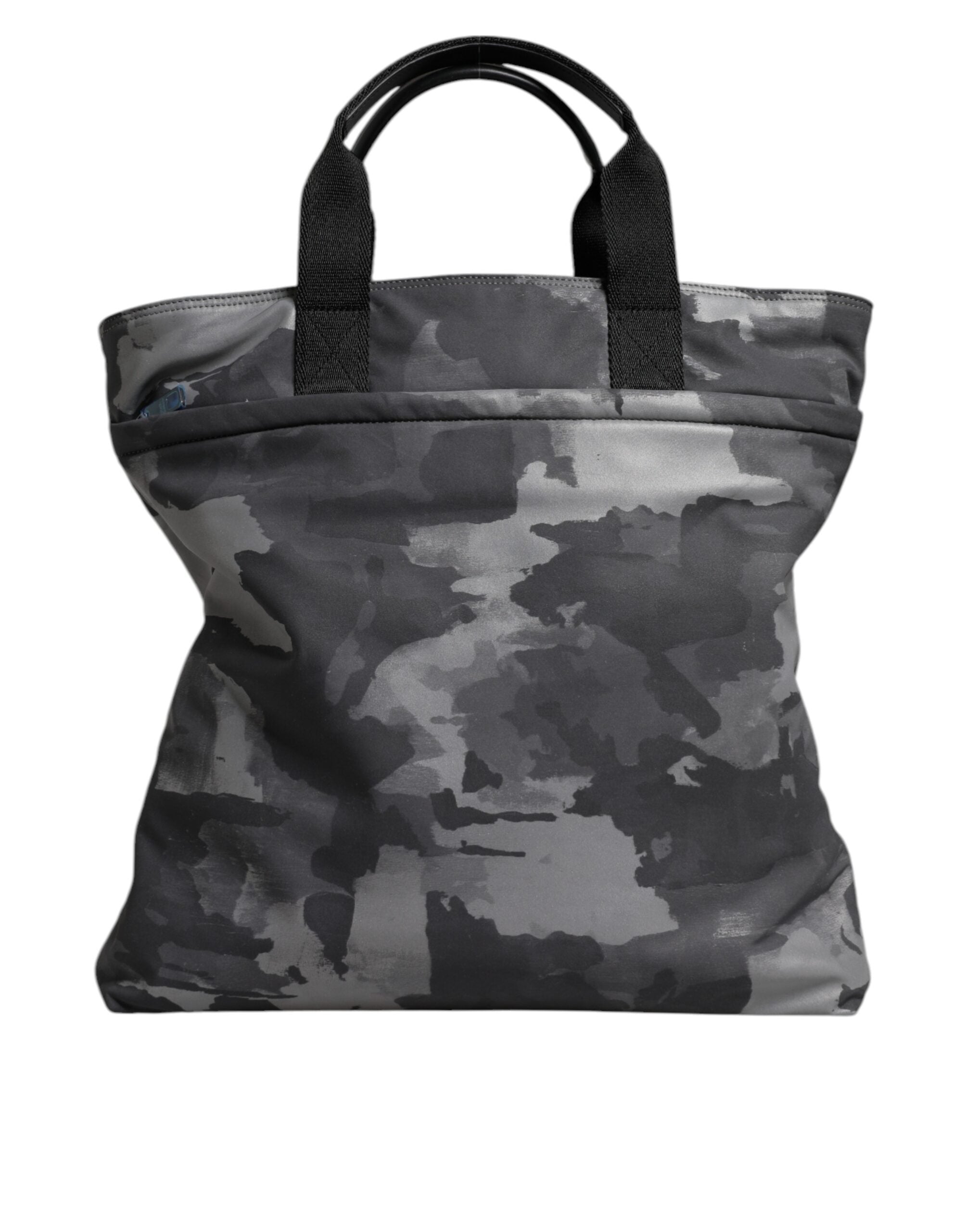 Dolce & Gabbana Grijze Camo Katoenen Tas met Meerdere Vakken