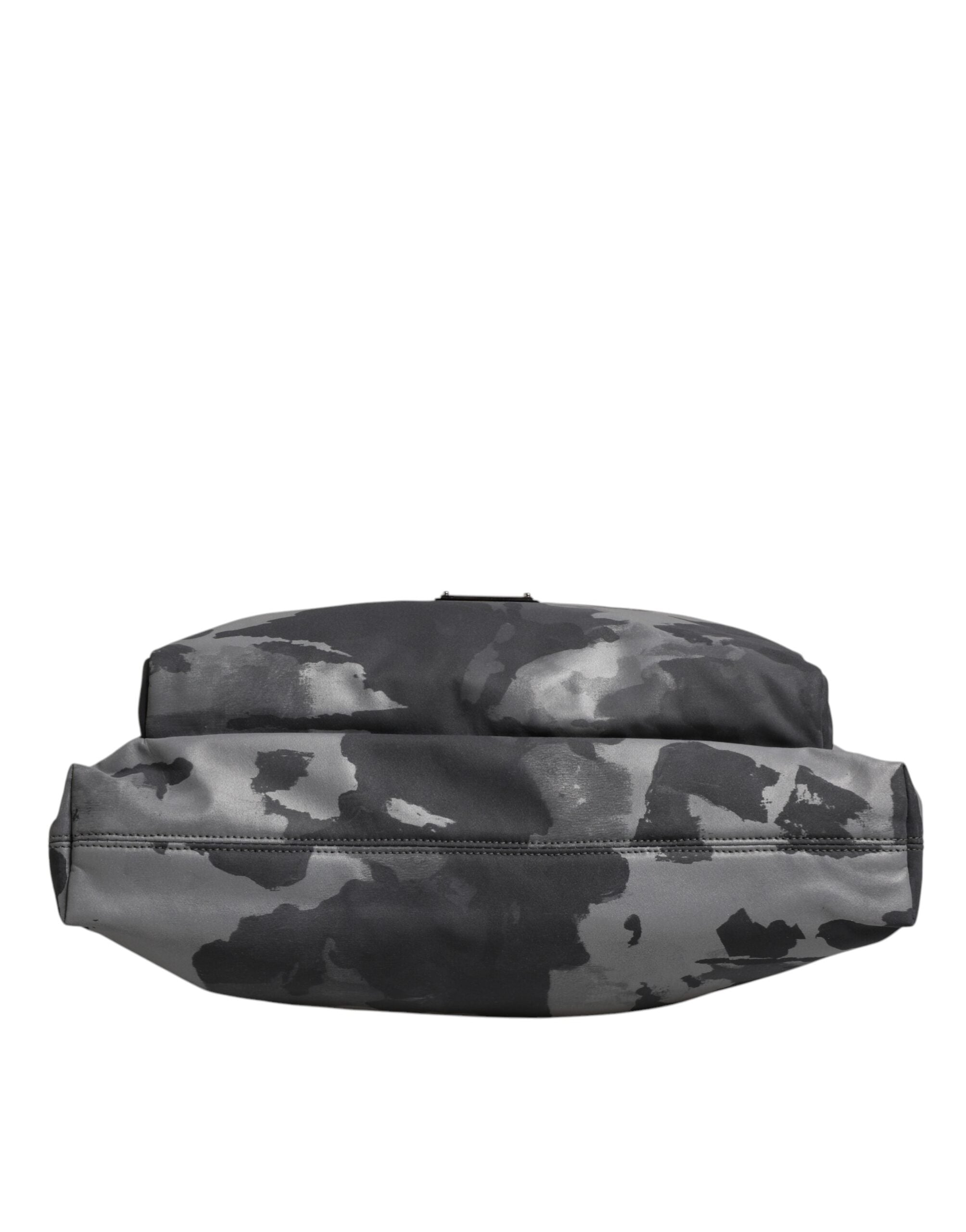 Dolce & Gabbana Grijze Camo Katoenen Tas met Meerdere Vakken