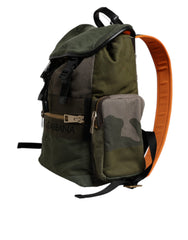 Dolce & Gabbana Militärgrüner Patchwork Reise-Rucksack