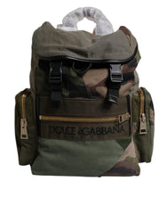 Dolce & Gabbana Militärgrüner Patchwork Reise-Rucksack