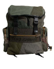 Dolce & Gabbana Militärgrüner Patchwork Reise-Rucksack