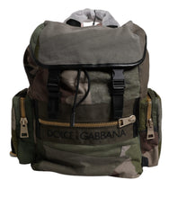 Dolce & Gabbana Militärgrüner Patchwork Schulrucksack