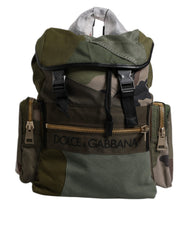 Dolce & Gabbana Militair Groene Patchwork Reistrugzak