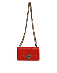 Dolce & Gabbana Rode Doorgestikte Devotion Crossbody Telefoonhoes Tas