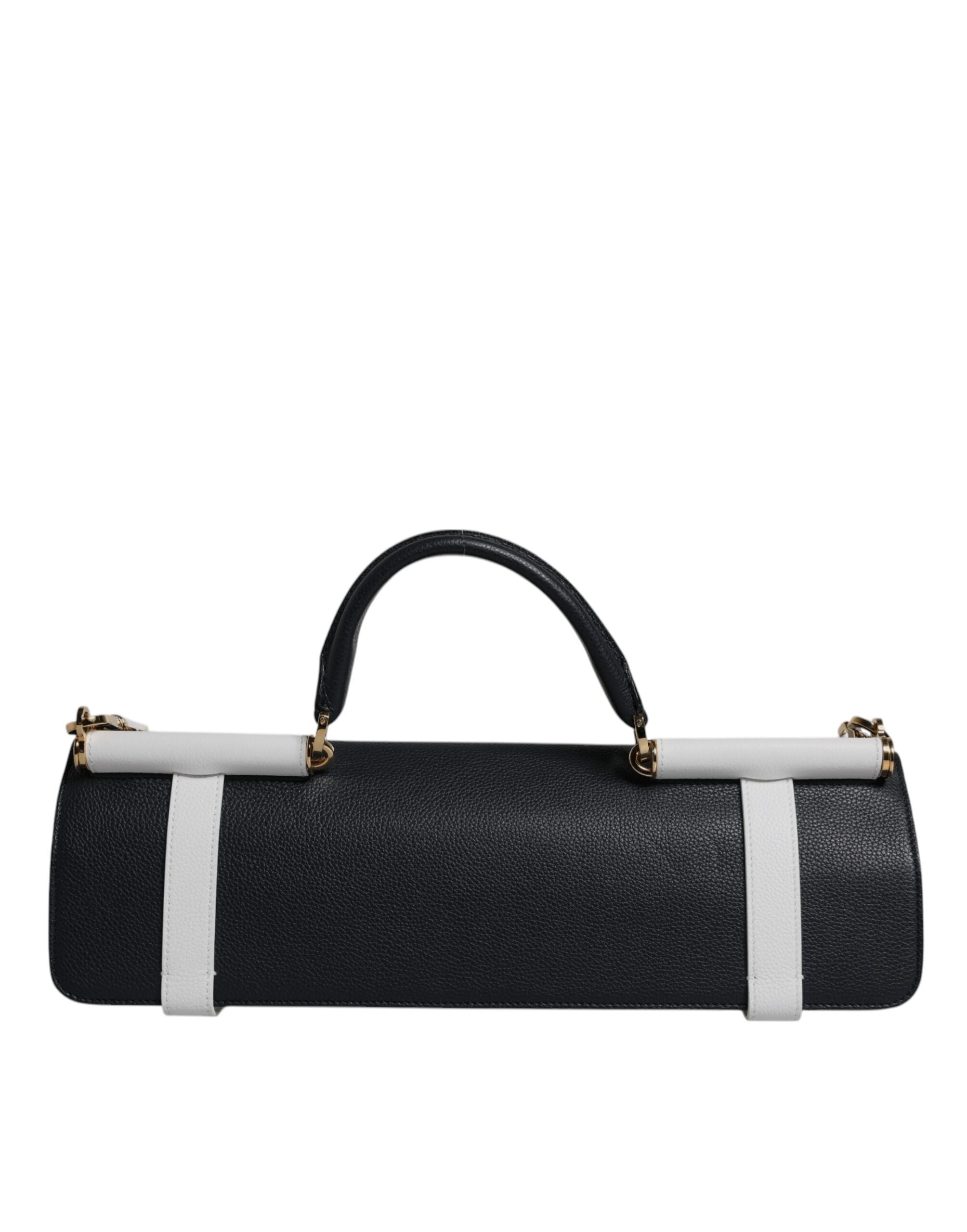 Dolce & Gabbana Umhängetasche aus Kalbsleder, blau/weiß