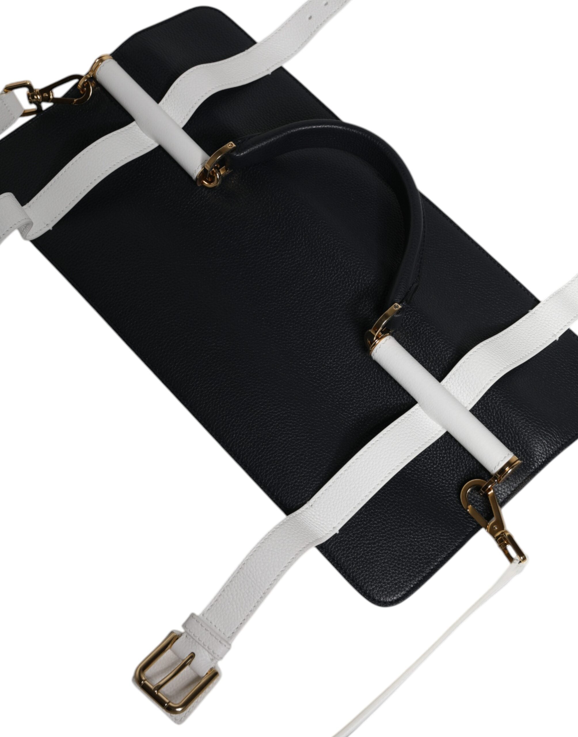 Dolce & Gabbana Umhängetasche aus Kalbsleder, blau/weiß