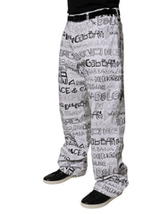 Dolce & Gabbana Weiße Jeans für Herren mit Logo-Print und geradem Schnitt