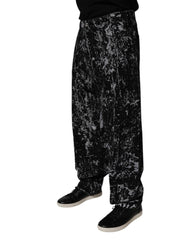 Dolce & Gabbana Schwarze Tie-Dye Baumwoll-Straight-Jeans für Herren