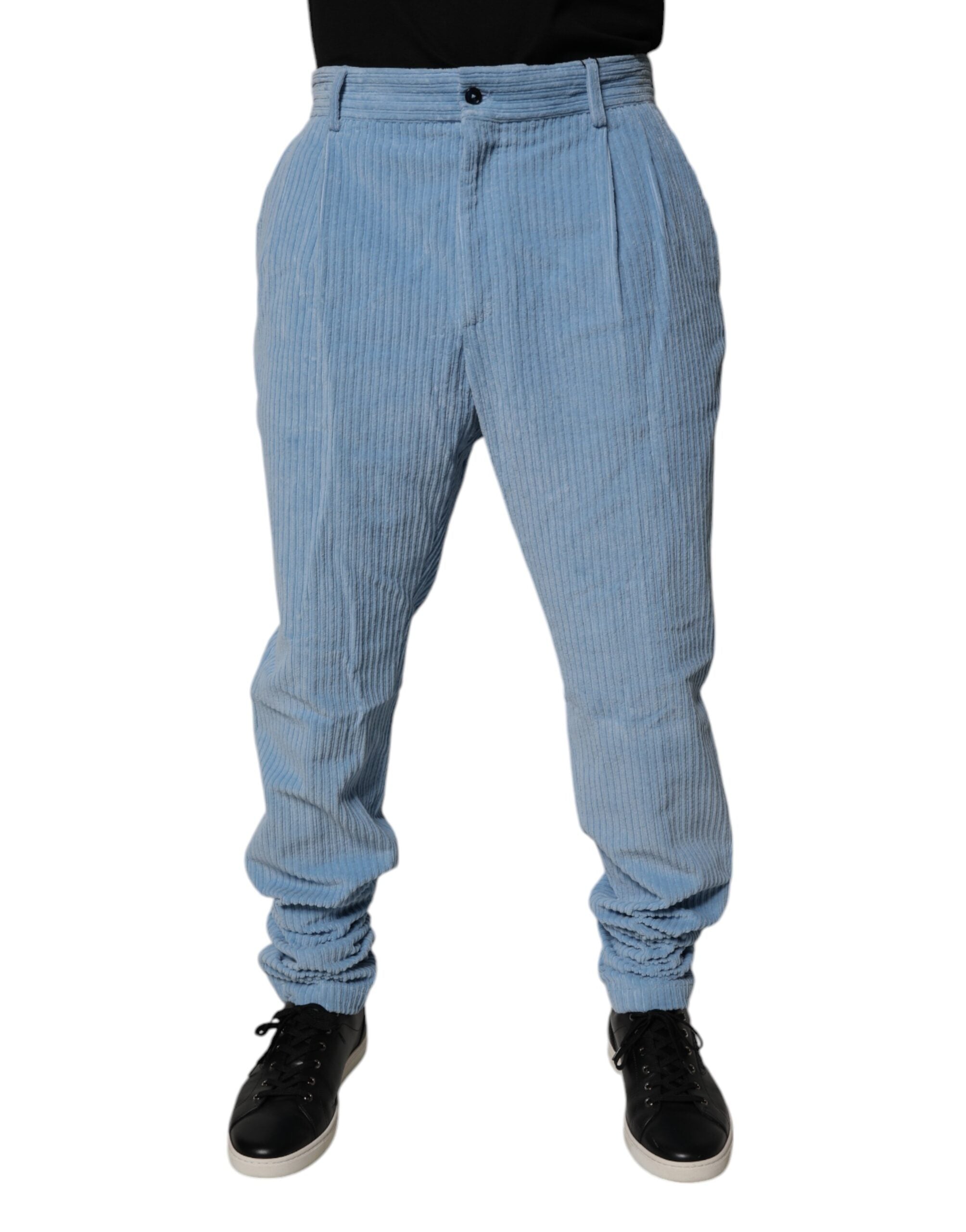 Dolce & Gabbana Light Blue Jeans aus Kordsamt-Baumwolle im Skinny-Schnitt