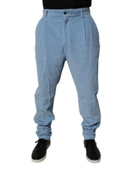 Dolce & Gabbana Light Blue Jeans aus Kordsamt-Baumwolle im Skinny-Schnitt