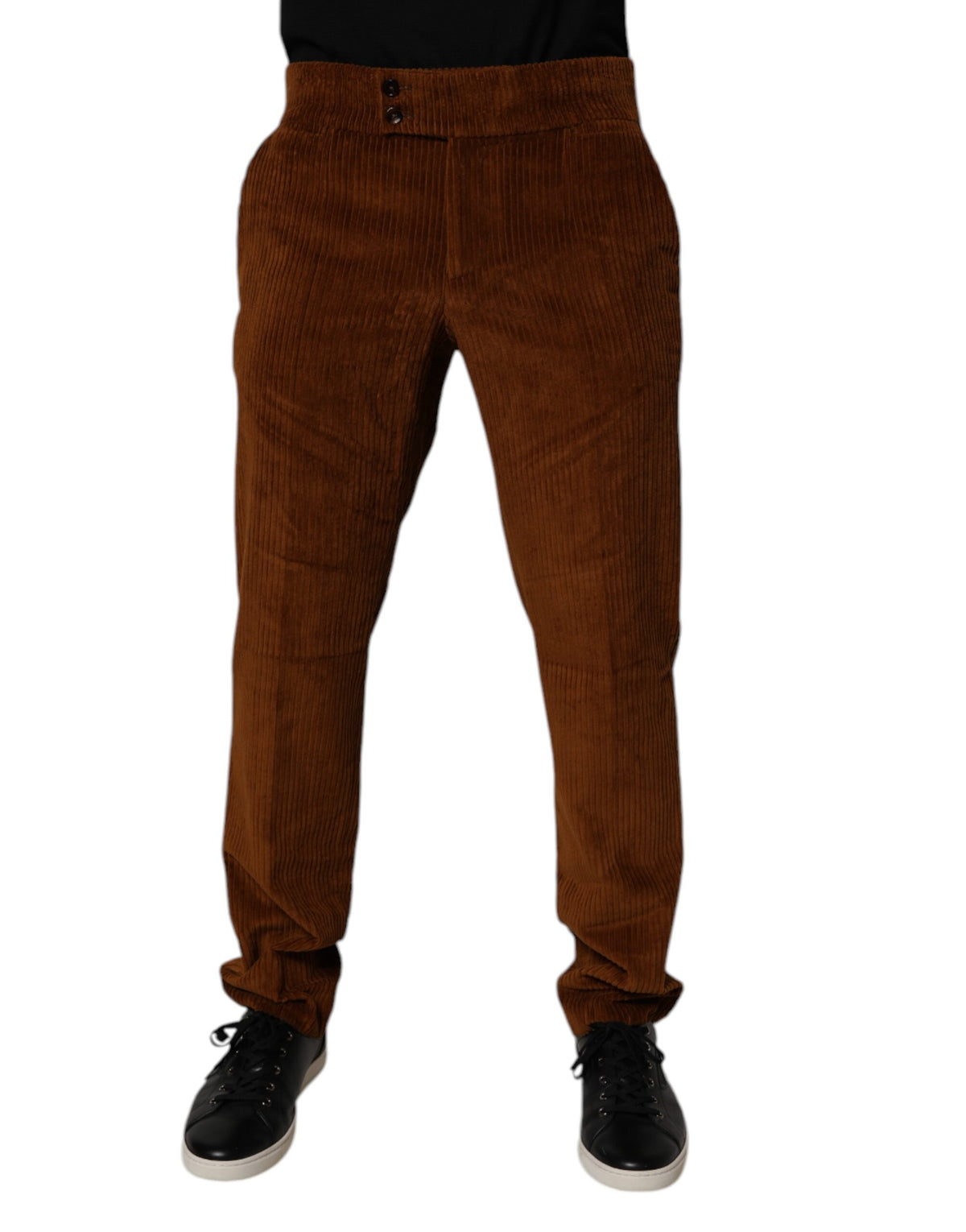 Dolce & Gabbana Dunkelbraune Cord-Baumwoll-Skinny-Jeans