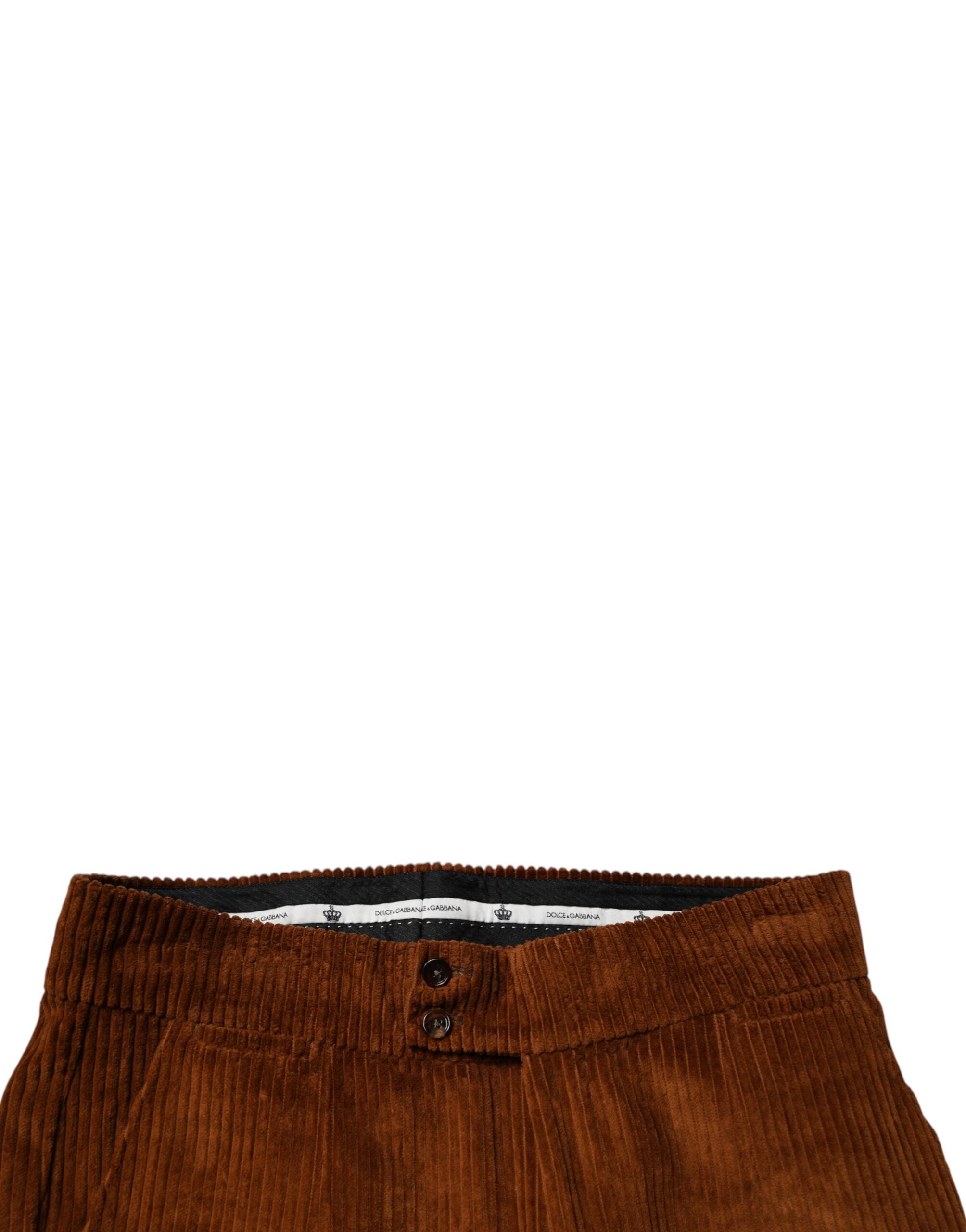 Dolce & Gabbana Dunkelbraune Cord-Baumwoll-Skinny-Jeans