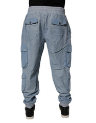 Dolce & Gabbana Light Blue Katoenen Jogger Cargo Heren Jeans
