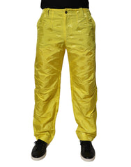 Dolce & Gabbana Gelbe DG Monogramm Straight-Pants aus Polyester