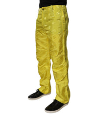 Dolce & Gabbana Gelbe DG Monogramm Straight-Pants aus Polyester