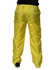 Dolce & Gabbana Gelbe DG Monogramm Straight-Pants aus Polyester